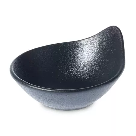 Plato Hoja de Porcelana 8 Centimetros Negro Arenoso ARNI CS2769-J09