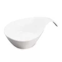 Bowl con Diseno de Gota de Porcelana 8.75 Pulgadas Blanco ARNI CS8073