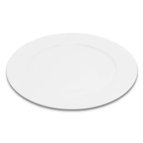 Plato Redondo de Porcelana de Borde Ancho 10.25 Pulgadas Blanco ARNI S4085