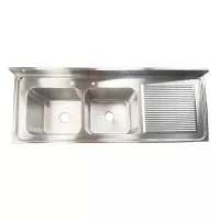 Fregadero de Pileta Doble del Lado Iquierdo de 180 x 60 x 88 Centimetros QUANTUM PRO PL1800I 2