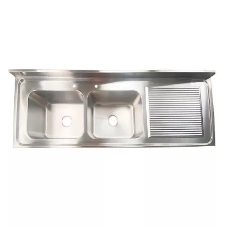 Fregadero de Pileta Doble del Lado Iquierdo de 180 x 60 x 88 Centimetros QUANTUM PRO PL1800I