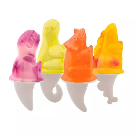Moldes para Helado de Dinosaurios Naranja, Set de 4 Unidades TOVOLO 81-17092C