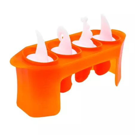 Moldes para Helado de Dinosaurios Naranja, Set de 4 Unidades TOVOLO 81-17092C