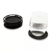 Portavasos Scroll de Acero con 6 Posavasos Negro TOVOLO 43810 2