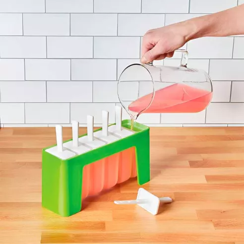 Molde para Helado Groovy con Bandeja Verde, Set de 6 Unidades TOVOLO 22076-502