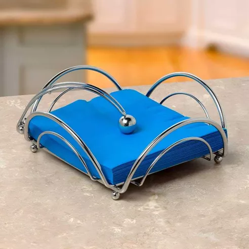 Porta Servilletas de Acero Inoxidable Flor con Peso Gris Carbon TOVOLO 97970