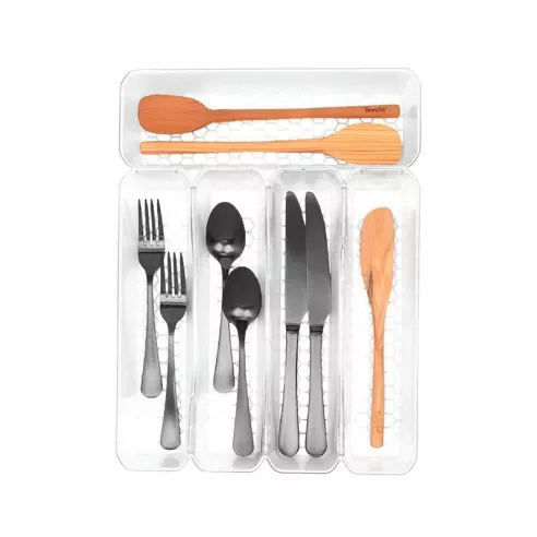 Bandeja para Cubiertos Hexa de 5 Divisores Transparente TOVOLO A24250