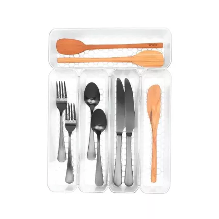 Bandeja para Cubiertos Hexa de 5 Divisores Transparente TOVOLO A24250