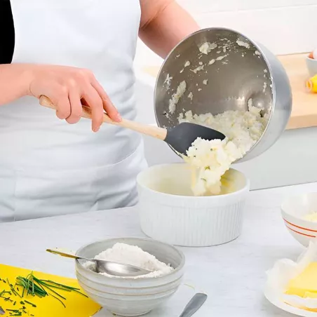 Cuchara Flex-Core de Silicon Gris Carbon con Mango de Madera TOVOLO 81-16040C