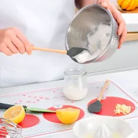 Espatula Cuchara Flex-Core de Silicon Gris Carbon con Mango de Madera TOVOLO 81-16286C 2