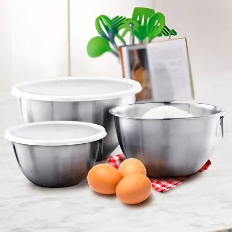 Bowl para Mezclar de Acero Inoxidable, Set 3 Unidades TOVOLO 81-1947C