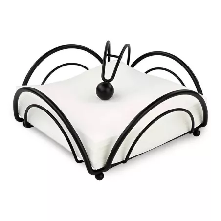 Porta Servilletas de Acero Inoxidable de Flor Plana Negra TOVOLO 97910