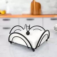 Porta Servilletas de Acero Inoxidable de Flor Plana Negra TOVOLO 97910 2