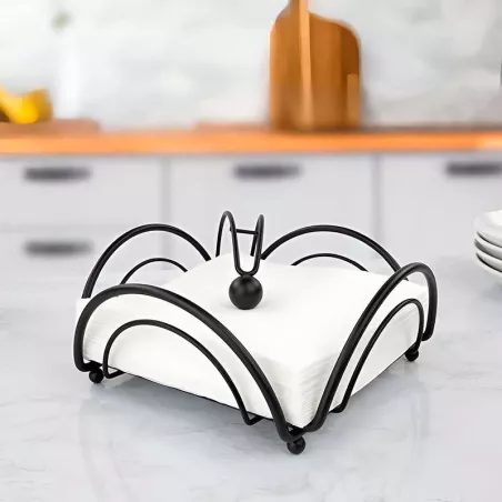 Porta Servilletas de Acero Inoxidable de Flor Plana Negra TOVOLO 97910