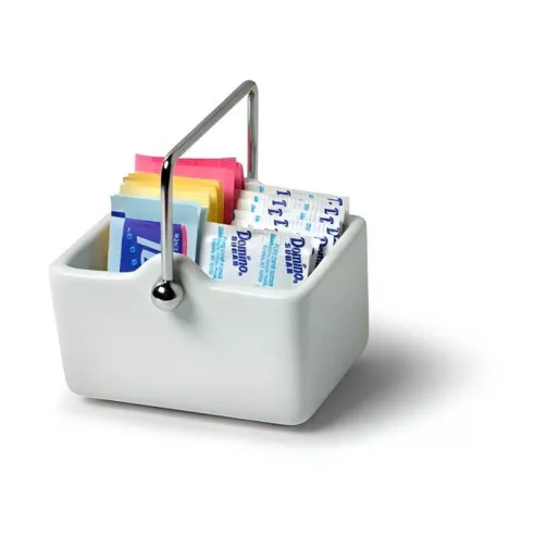 Porta Sobres para Azucar de Ceramica Blanco TOVOLO 40770