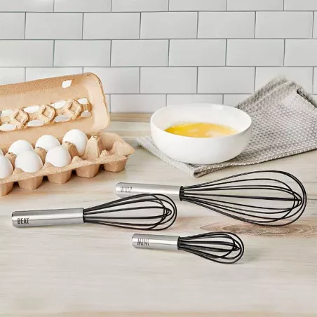 Batidor Globo de Acero Inoxidable y Silicon Negro 11 Pulgadas TOVOLO 1000512