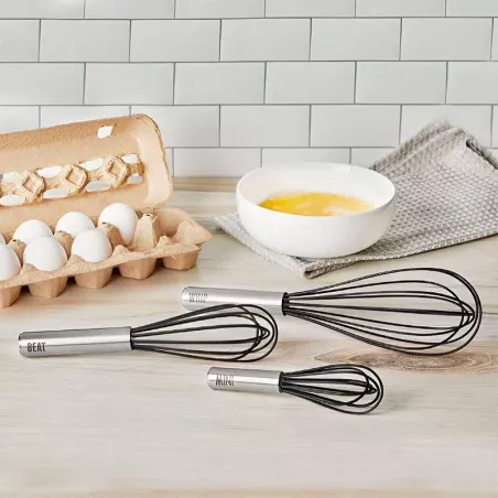 Batidor Globo Mini de Silicon Negro con Puno de Acero Inoxidable 6 Pulgadas TOVOLO 1000518