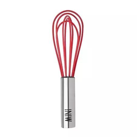 Batidor Globo Mini de Silicon Rojo con Puno de  Acero Inoxidable 6 Pulgadas TOVOLO 1000520