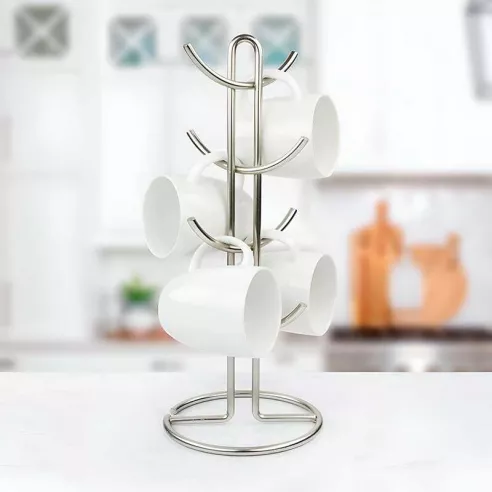 Portatazas Euro Plateado para 8 Tazas TOVOLO 18478