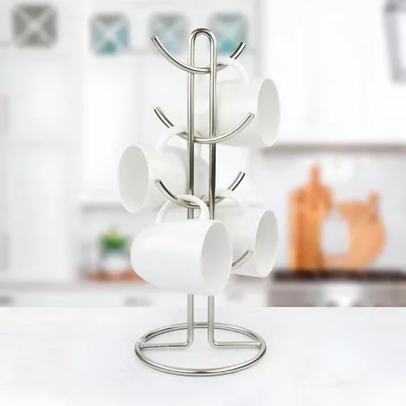 Portatazas Euro Plateado para 8 Tazas TOVOLO 18478