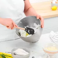 Espatula Rasqueta Flex-Core de Silicon Negro con Puno de Madera TOVOLO 1000241 2