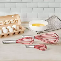 Batidor Globo de Silicon Rojo con Puno de Acero Inoxidable 9 Pulgadas TOVOLO 1000517 2