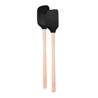 Espatula Flex-Core de Silicon Negro con Puno de Madera TOVOLO 1000244