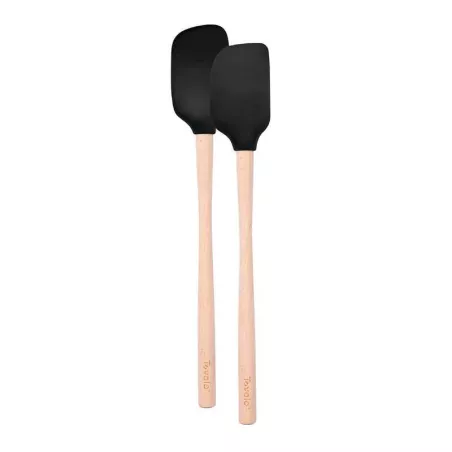 Espatula Flex-Core de Silicon Negro con Puno de Madera TOVOLO 1000244