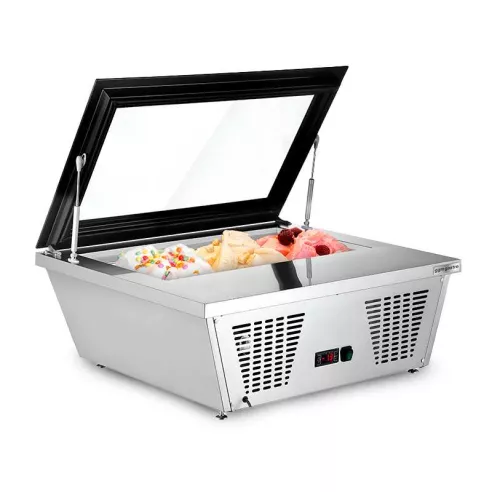 Urna Exhibidora para Helados 4 Bandejas 15 x 29 x 34 Pulgadas QUANTUM PRO VTD-87L