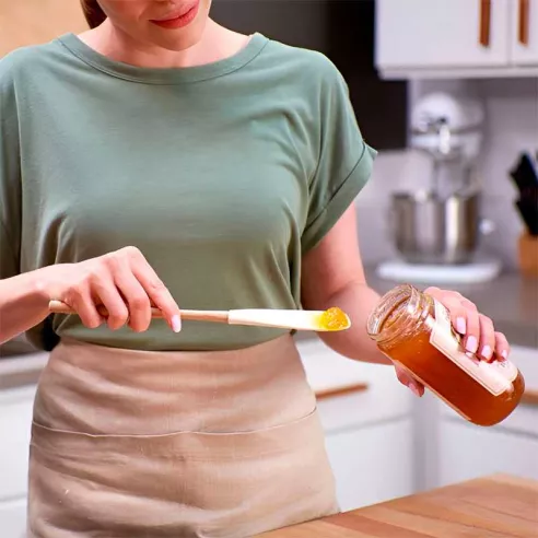 Espatula Delgada Flex-Core de Silicon Blanco con Puno de Madera TOVOLO 1000144