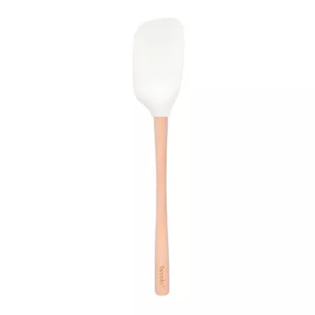 Espatula Cuchara Flex-Core de Silicon Blanco con Mango de Madera TOVOLO 1000143