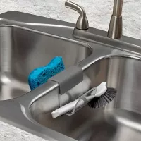 Porta Esponja Doble de Silicon Gris Claro TOVOLO 07612CDU 2