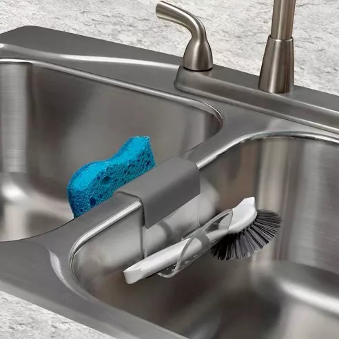 Porta Esponja Doble de Silicon Gris Claro TOVOLO 07612CDU