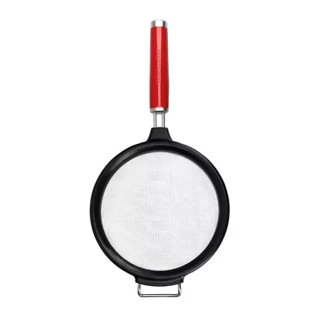 Colador de Malla de Acero Inoxidable con Puno Rojo de 7 Pulgadas KITCHEN AID KAG161OHERE