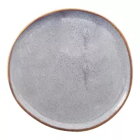Plato Redondo de Ceramica 26.5 Centimetros Gris BELLARTE LDX-P00362 2