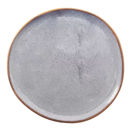 Plato Redondo de Ceramica 26.5 Centimetros Gris BELLARTE LDX-P00362