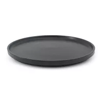Plato Redondo de Ceramica 20 x 1.5 Centimetros Negro BELLARTE LDX-P00325