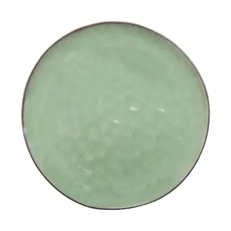 Plato Redondo de Ceramica 27.8 Centimetros Verde Musgo BELLARTE LDX-P00535