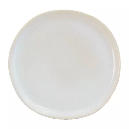 Plato Redondo de Ceramica 20.5 Centimetros Blanco Hueso BELLARTE LDX-P00357