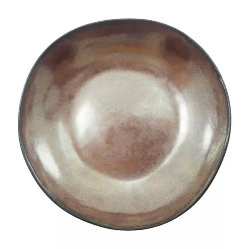 Bowl Redondo de Ceramica 20 x 4.5 Centimetros Cafe BELLARTE LDX-W00456