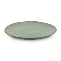 Plato Redondo de Ceramica 27.8 Centimetros Verde Musgo BELLARTE LDX-P00535