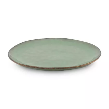 Plato Redondo de Ceramica 27.8 Centimetros Verde Musgo BELLARTE LDX-P00535