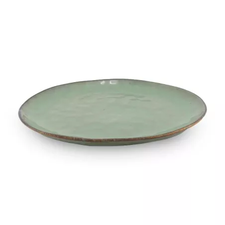 Plato Redondo de Ceramica 20.5 Centimetros Verde Musgo BELLARTE LDX-P00536