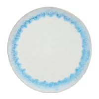 Plato Redondo de Ceramica 22 Centimetros Blanco con Celeste BELLARTE LDX-P00088 2