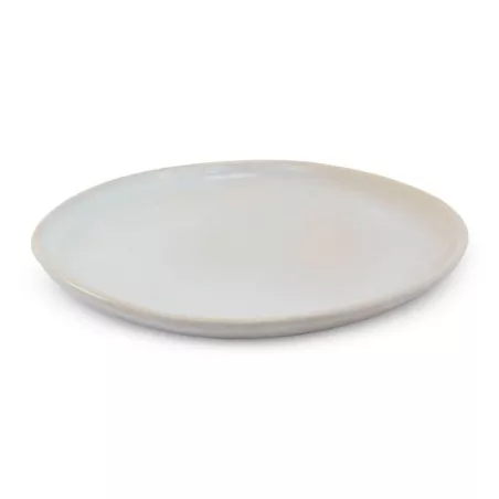 Plato Redondo de Ceramica 20.5 Centimetros Blanco Hueso BELLARTE LDX-P00357