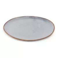 Plato Redondo de Ceramica 26.5 Centimetros Gris BELLARTE LDX-P00362