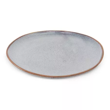 Plato Redondo de Ceramica 26.5 Centimetros Gris BELLARTE LDX-P00362