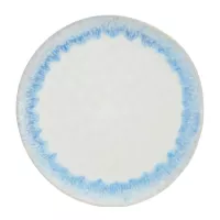 Plato Redondo de Ceramica 28 Centimetros Blanco con Azul BELLARTE LDX-P00087 2