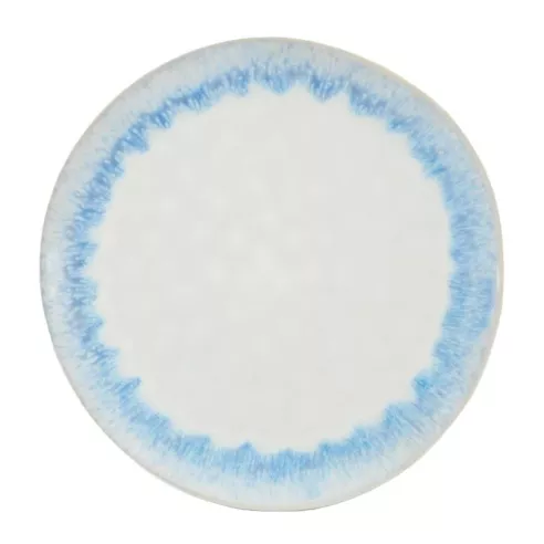 Plato Redondo de Ceramica 28 Centimetros Blanco con Azul BELLARTE LDX-P00087