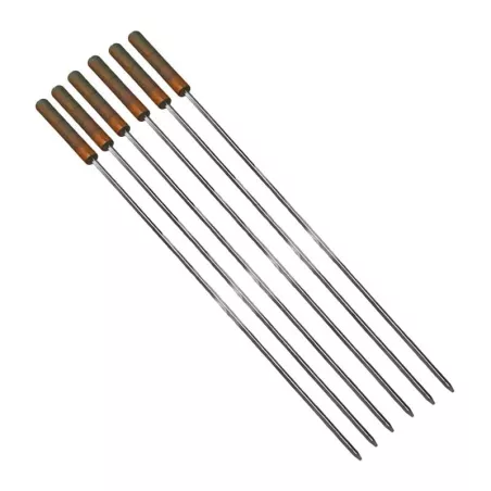 Pinchos para BBQ de Acero Inoxidable de 50 Centimetros, Paquete de 6 Unidades TIPS HIT-002